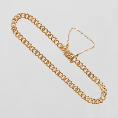 Armband, manglad Pansar, längd: 19,7cm, bredd: 4,2mm, säkerhetskedja, G. Dahlgren & Co, Malmö, 1921, 18K Vikt: 9,4 g