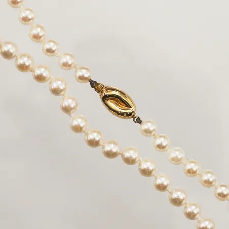 Pärlcollier med odlade saltvattenspärlor Ø6-6,3mm, längd 45cm, guldlås 18K Vikt: 0 g