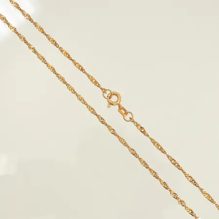 Halskedja singapore, 42cm, bredd 2mm, 21K, 4g 