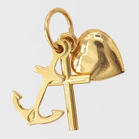 Hänge tro hopp och kärlek, 18x14mm ink ögla, 18K.  Vikt: 1,1 g