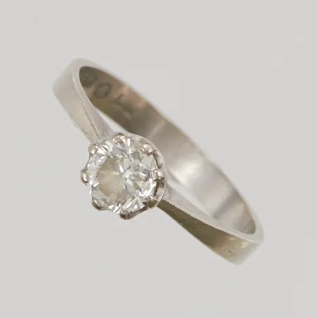 Ring med sten, Ø17, bredd:6,0mm, 18K 2,6g.