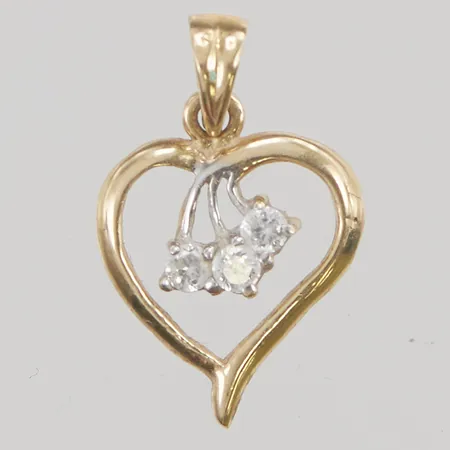 Hänge med vita stenar, 15,8x14,2mm, 14K 1,3g.