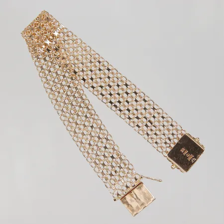 Armband X-länk 20cm, bredd 16,2mm, låsåtta saknas, 18K, Vikt: 23,5 g