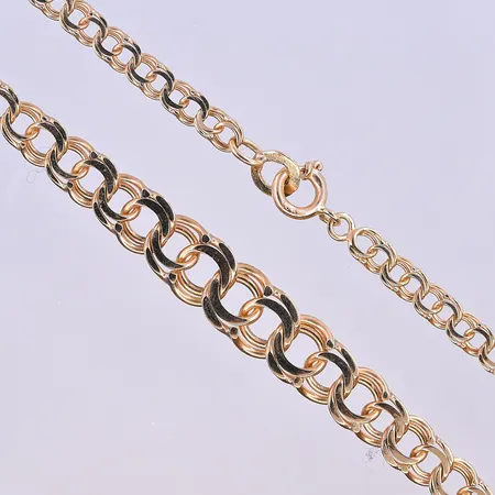 Collier Bismarck, doserad, bredd 4-8 mm, längd 45,5 cm,18K. Vikt: 10,9 g