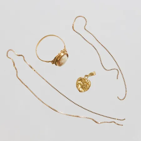 Diverse guld, skadat, trasigt, snäckskal, 18K, bruttovikt 4,0g Vikt: 4 g