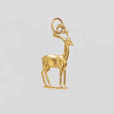 Hänge Hjortdjur, längd ca 26mm, bredd 10mm, 18K Vikt: 1,4 g