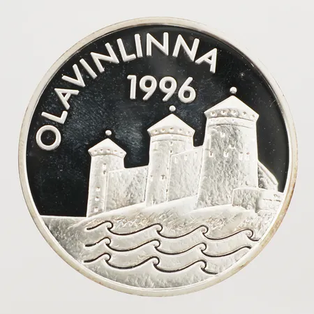 Mynt, Olavinlinna 1996, Soumin Finland, 20 Euro, Ø39mm, plastetui, 925/1000 silver Vikt: 27,2 g