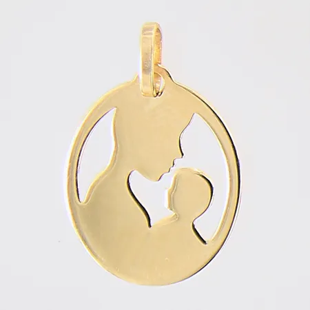 Hänge med genombruten dekor, mamma med barn, 18x12,2mm, 18K Vikt: 0,5 g