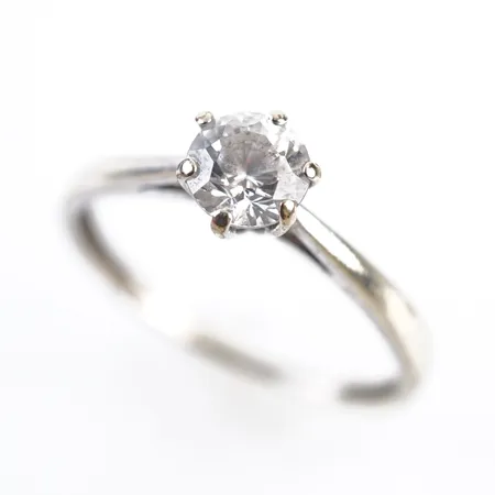 Ring m sten, vitguld, stl 16(49), Ø5mm, 9k Vikt: 1,1 g