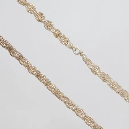 Collier, virad modell, längd: 87cm, bredd: 8mm, silver, 925/1000 Vikt: 67,9 g