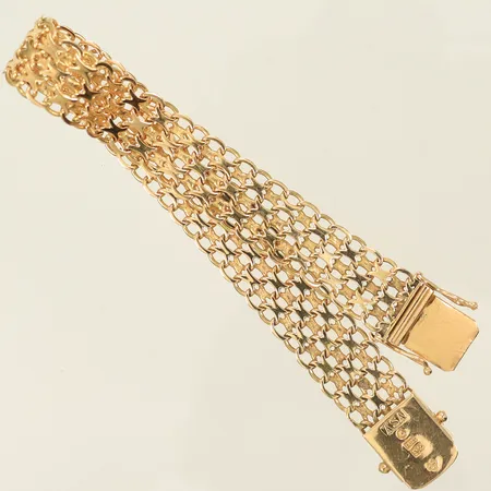 Armband, x-länk, längd 19cm, bredd 11,5mm, 18K, 17,4g Vikt: 17,4 g