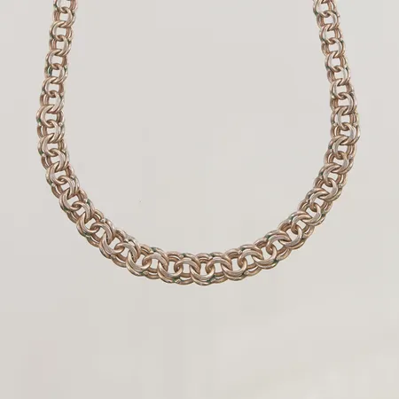 Kedja, doserad Bismarck, 45cm, bredd:4,5-8,4mm, Silver 925/1000, 25,6g.