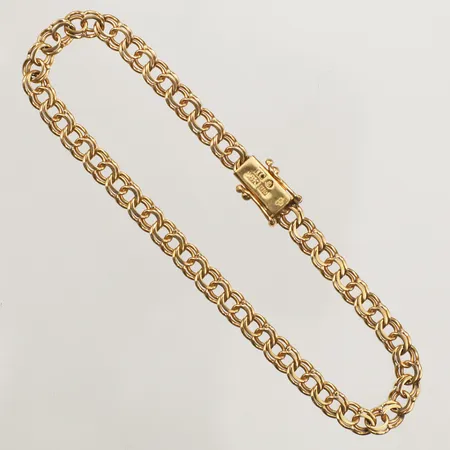 Armband Bismarck, längd 18,5cm, bredd 4,5mm, Clareus Guldsmeds Ab Stockholm 1987, 18K  Vikt: 7 g