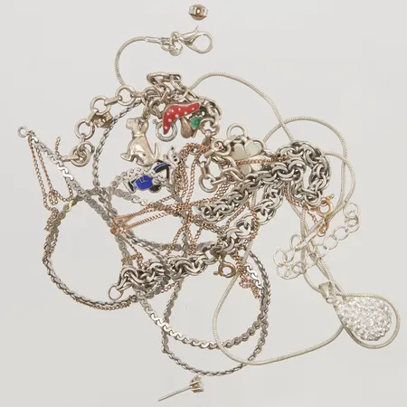 Diverse Silver skadat, S830-925/1000, 34,8g.