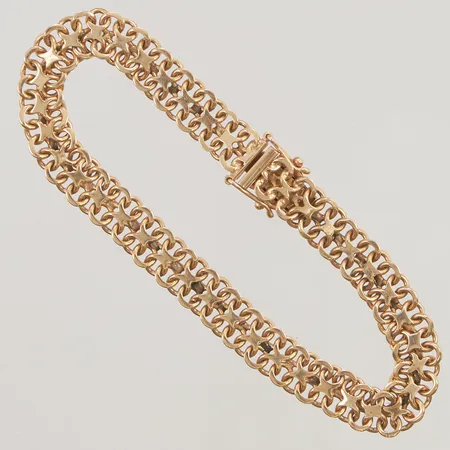 Armband, X-länk, 18,5cm, bredd:7,6mm, 18K, 15,5g.