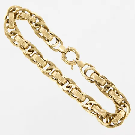 Armband 21cm, bredd: 10mm, smärre bucklor finns, 14K Vikt: 12,1 g