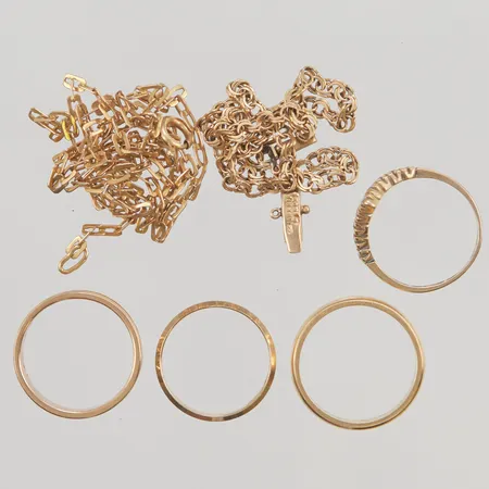 Diverse guld, skador finns, 18K, 18,7g.