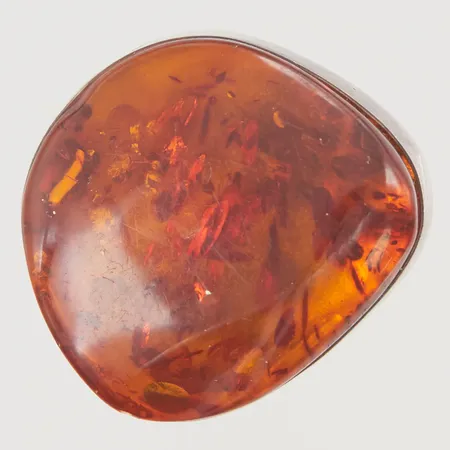 Ring med bärnsten, EF Sterling Handmade Denmark Ø18, Silver S925/1000, 10g.