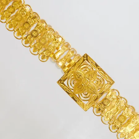 Bälte, längd: 107cm, bredd: 29-36,7mm, defekt lås, Phouvong Jewelry, Laos, 24K Vikt: 299,7 g