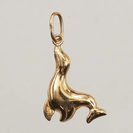 Hänge Säl, längd 20mm inkl ögla, bredd 10mm, 18K  Vikt: 0,2 g