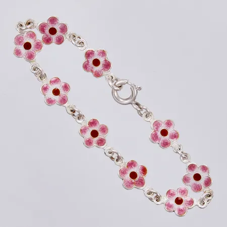 Armband med emalj längd ca 15cm, bredd ca 2-8m, 925/1000 silver Vikt: 4,5 g