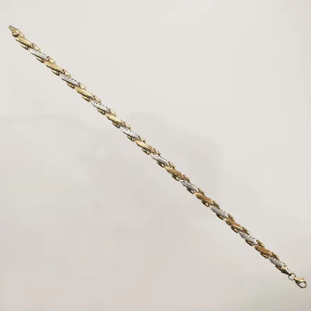 Armband, längd 19,5cm, bredd 4,9mm, tvåfärgat, 14K Vikt: 4,9 g