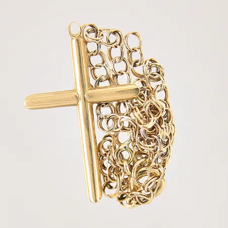 Guldsmycken, defekta länkbitar samt ögla med slitage, 18K Vikt: 2,6 g