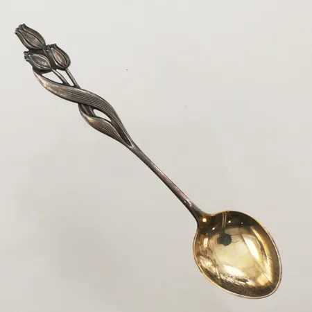 Kaffesked, längd 12cm, förgylld, finska stämplar, 813/1000 Vikt: 10,4 g