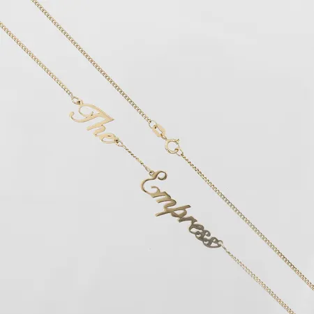 Collier "The Empress", längd 45cm, höjd på bokstäver 10mm, 18K guld Vikt: 3,1 g