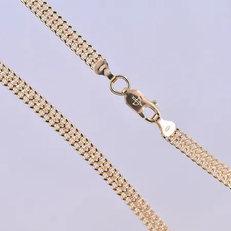 Kedja Fiskbenslänk, Balestra, längd 45,5 cm, bredd 4 mm, 18K. Vikt: 10,4 g