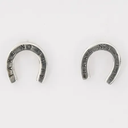 Ett par örhängen, Efva Attling, "Little Take No Shit Earrings", höjd: 9,3 mm, bredd: 9,3 mm, i originalask, nypris: 1500:- , 925/1000 silver. Vikt: 1,4 g