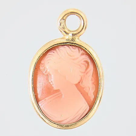 Hänge med camé, 14x9mm, 18K  Vikt: 0,5 g