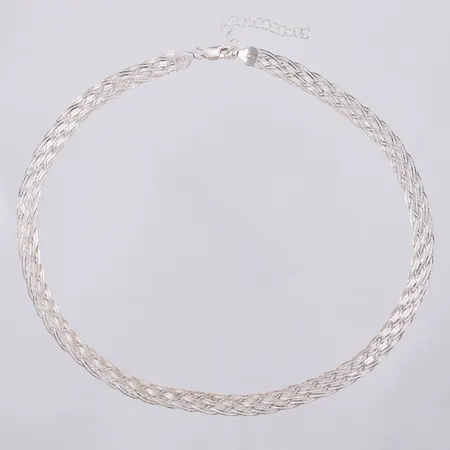Collier längd ca 42-47,2cm, bredd ca 8mm, GHA 925/1000 silver Vikt: 10,8 g