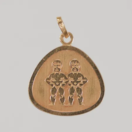 Hänge Tvillingar, mått ca 19x23mm, 18K  Vikt: 1,8 g