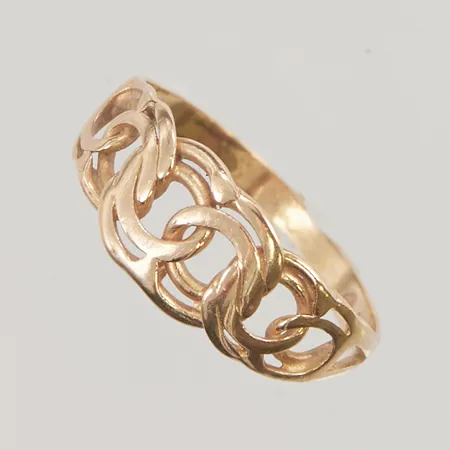 Ring Bismarck, Ø18, bredd:7,9mm, 18K, 2,3g.