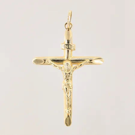 Hänge krucifix, 50x30mm, ihålig, 14K Vikt: 1,5 g