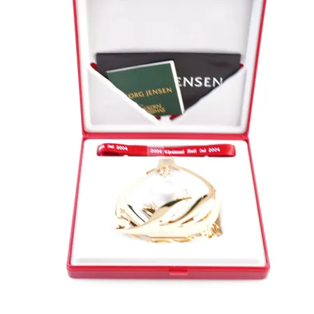 Julmobil Georg Jensen 2004, mässing pläterad med 24k guld, nyskick, original ask