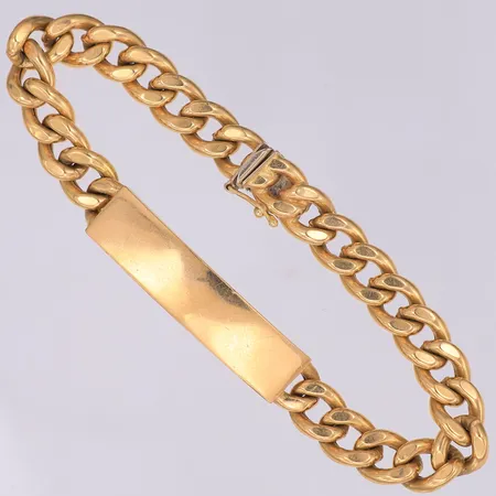 Armband Pansar med bricka, 20cm, 8,1mm, 18K Vikt: 23,9 g