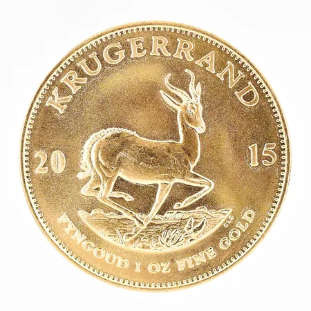 Mynt Krugerrand Ø 32mm South Africa 2015 1 oz fine gold, 22K Vikt: 33,9 g