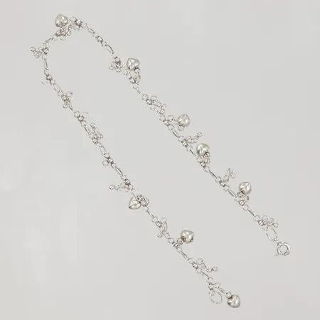 Defekt Vristlänk 24cm, bredd 3mm, berlocker saknas, silver, Vikt: 4,8 g