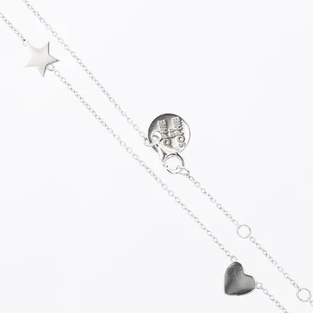 Kedja med integrerade berlocker, Sophie By Sophie, längd: 76 , 78 eller 80 cm, bredd: 1 - 8,5 mm, 925/1000 silver. Vikt: 5,8 g