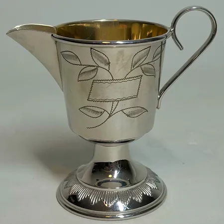 Kanna på fot mönstrad nysilver, fläckar, 10cm