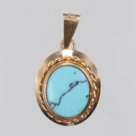 Hänge med turkos sten 11x14mm 18K Vikt: 0,8 g
