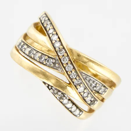 Ring med diamanter ca 30 x 0,01ct, en diamant saknas, stl 16½, 18K Vikt: 5 g