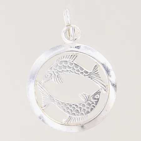 Hänge stjärntecken fiskarna, 19x14mm, öppen ögla, silver 835/1000 Vikt: 0,9 g