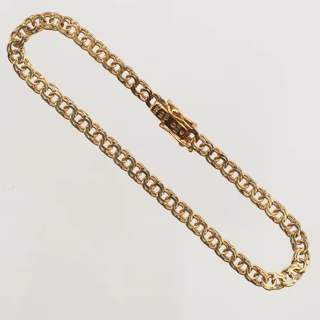 Armband Bismarck, längd 18,5cm, bredd 4mm, Sv Guldvarubolaget Trygve Berghma Stockholm 1957, 18K  Vikt: 5,8 g