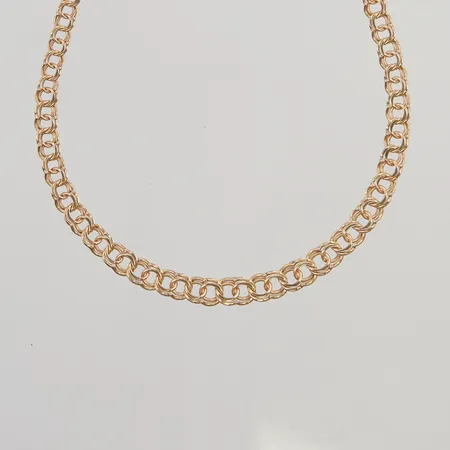 Kedja doserad Bismarck, 42cm, bredd:3,6-6,0mm, glappt lås, 18K, 11,9g.