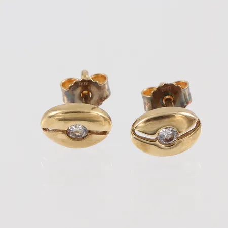 Parörhängen med stenar, höjd ca 7,5mm,18k Vikt: 1,3 g