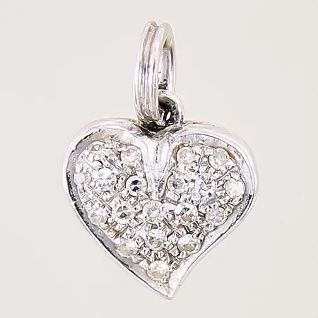 Hänge hjärta med diamanter 19 x ca 0,005ct, 16x11,5mm, vitguld, 18K Vikt: 1,5 g