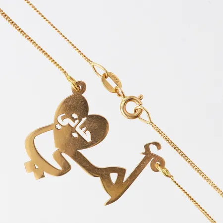 Collier, längd 48cm, bredd 1-20mm, 18K. Vikt: 4,7 g